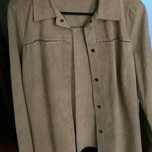 Lightweight suede jacket, tan preowned great shape